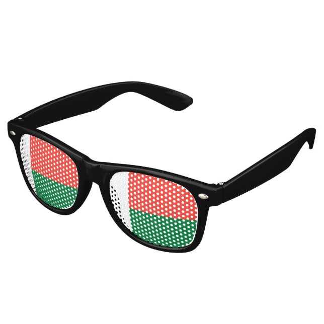 Lunettes De Fête Retro Drapeau de Madagascar (Angulaire)