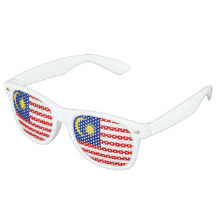 Lunettes De Fête Retro Drapeau de Malaisie