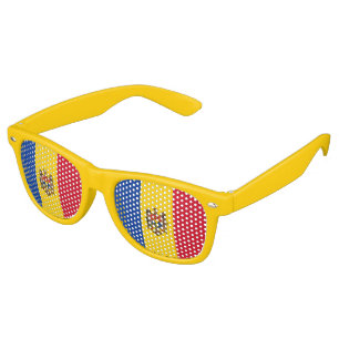 Lunettes De Fête Retro Drapeau de Moldavie