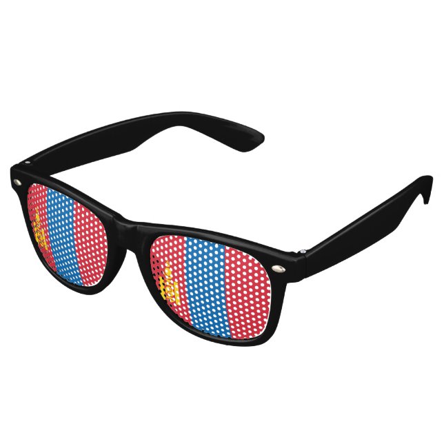 Lunettes De Fête Retro Drapeau de Mongolie (Angulaire)