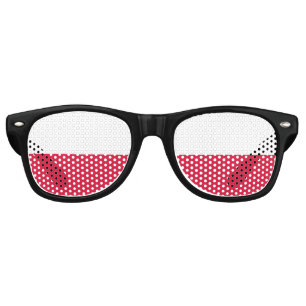 Lunettes De Fête Retro Drapeau de Pologne