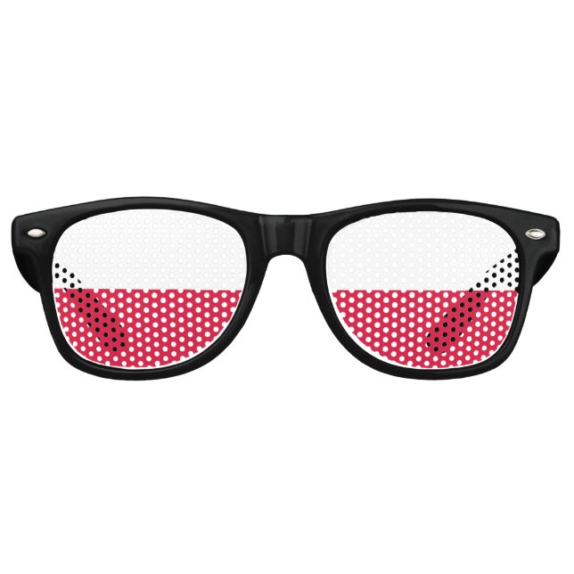 Lunettes De Fête Retro Drapeau de Pologne (Devant)