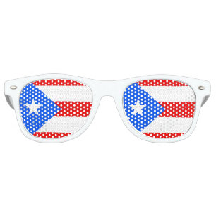 Lunettes De Fête Retro Drapeau de Porto Rico