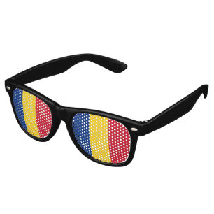 Lunettes De Fête Retro Drapeau de Roumanie
