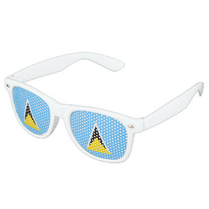 Lunettes De Fête Retro Drapeau de Sainte-Lucie