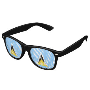 Lunettes De Fête Retro Drapeau de Sainte-Lucie