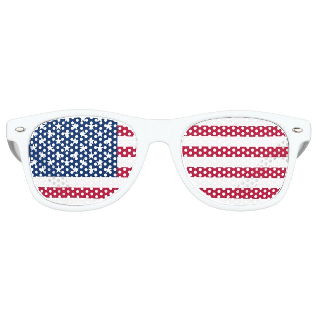 Lunettes De Fête Retro Drapeau des États-Unis (Devant)