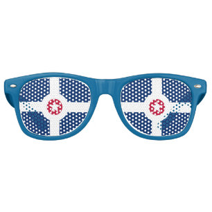 Lunettes De Fête Retro Drapeau d'Indianapolis, Indiana Retro Lunettes de
