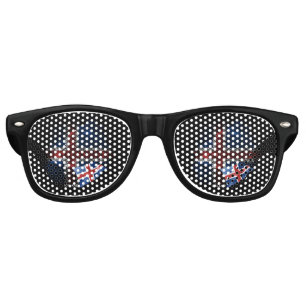 Lunettes De Fête Retro Drapeau d'Islande