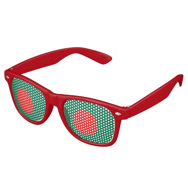 Lunettes De Fête Retro Drapeau du Bangladesh (Angulaire)