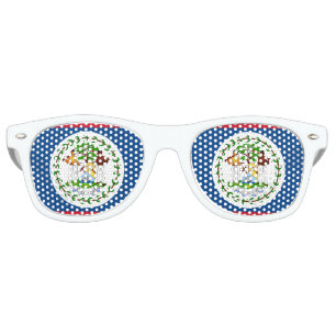 Lunettes De Fête Retro Drapeau du Belize