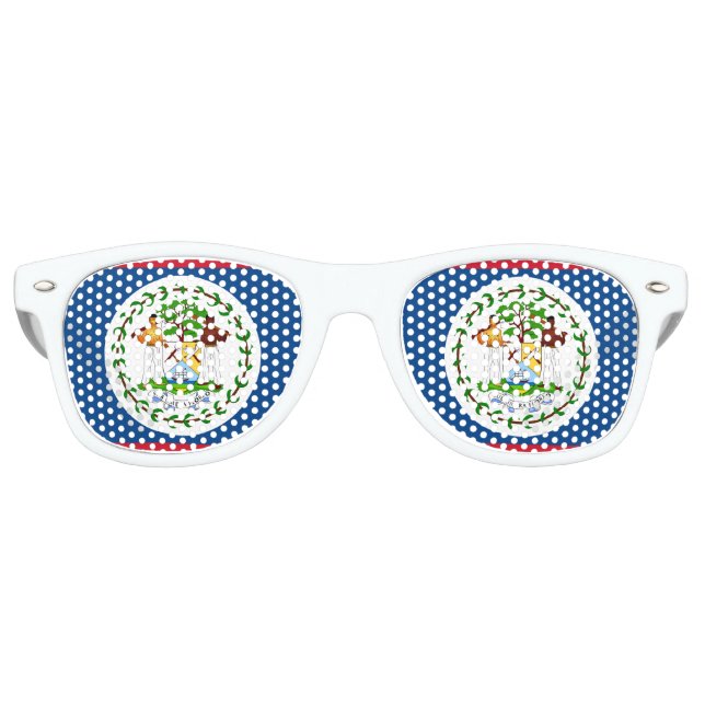 Lunettes De Fête Retro Drapeau du Belize (Devant)