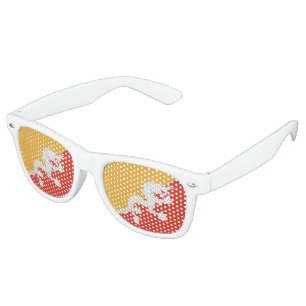 Lunettes De Fête Retro Drapeau du Bhoutan