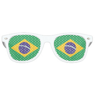 Lunettes De Fête Retro Drapeau du Brésil