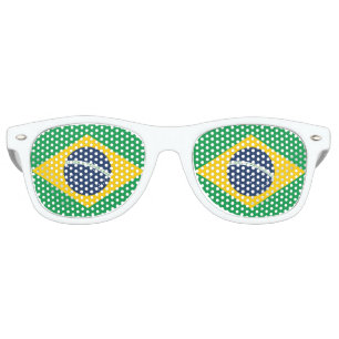 Lunettes De Fête Retro Drapeau du Brésil