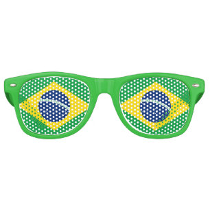 Lunettes De Fête Retro Drapeau du Brésil