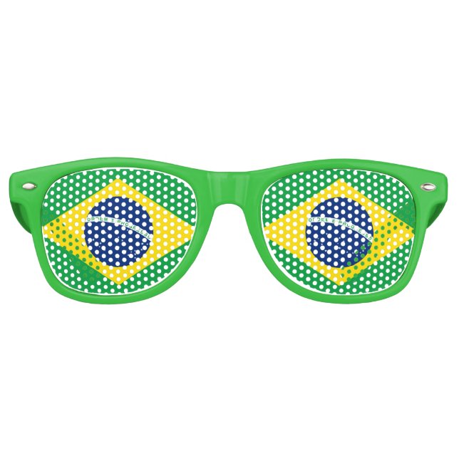 Lunettes De Fête Retro Drapeau du Brésil (Devant)