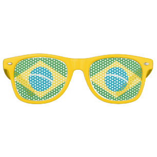 Lunettes De Fête Retro Drapeau du Brésil