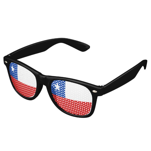 Lunettes De Fête Retro Drapeau du Chili (Angulaire)
