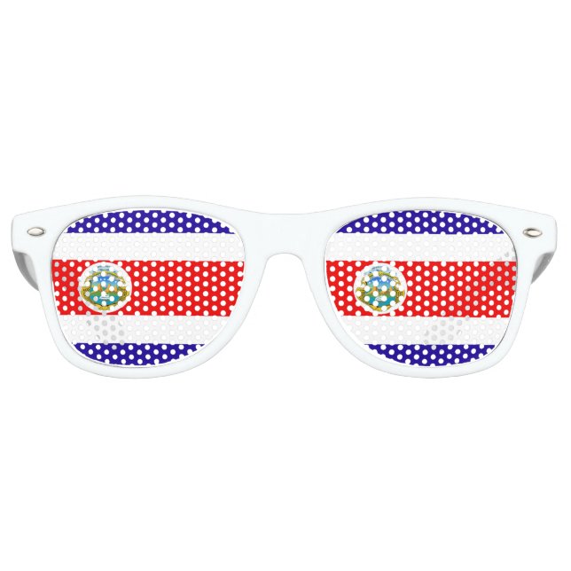 Lunettes De Fête Retro Drapeau du Costa Rica (Devant)