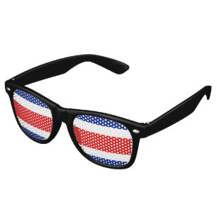 Lunettes De Fête Retro Drapeau du Costa Rica