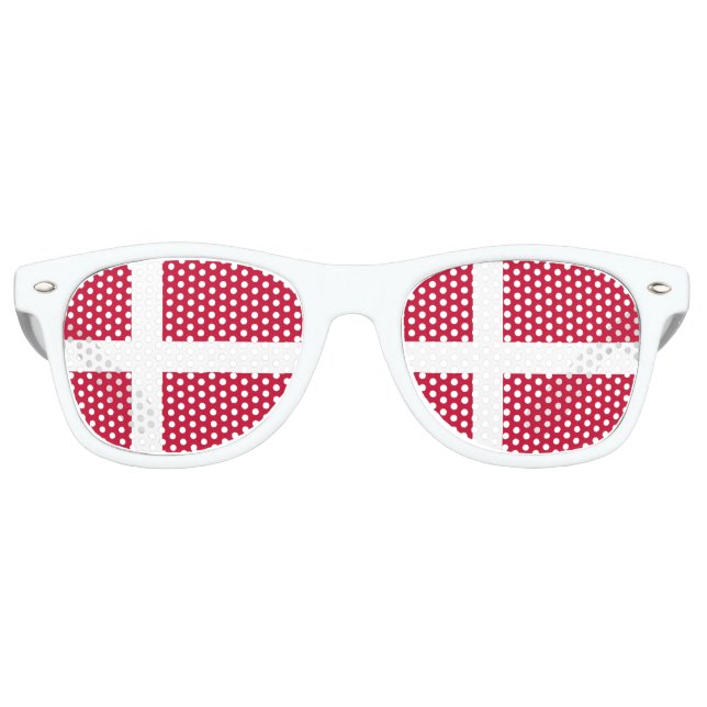 Lunettes De Fête Retro Drapeau du Danemark (Devant)