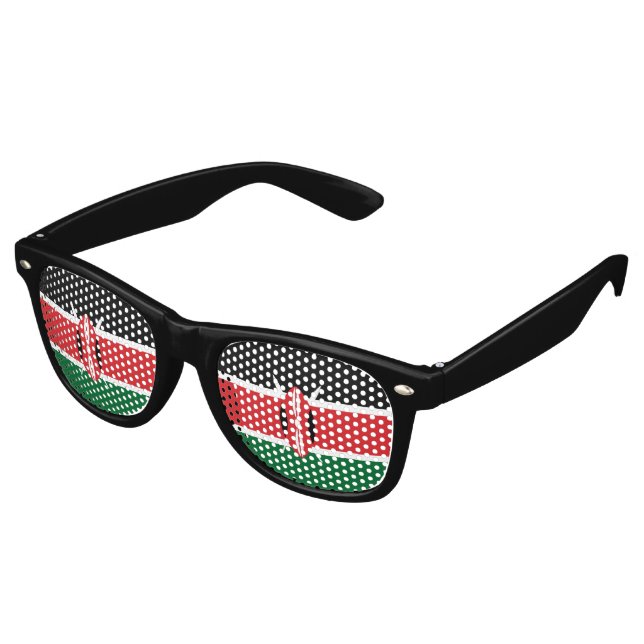 Lunettes De Fête Retro Drapeau du Kenya (Angulaire)