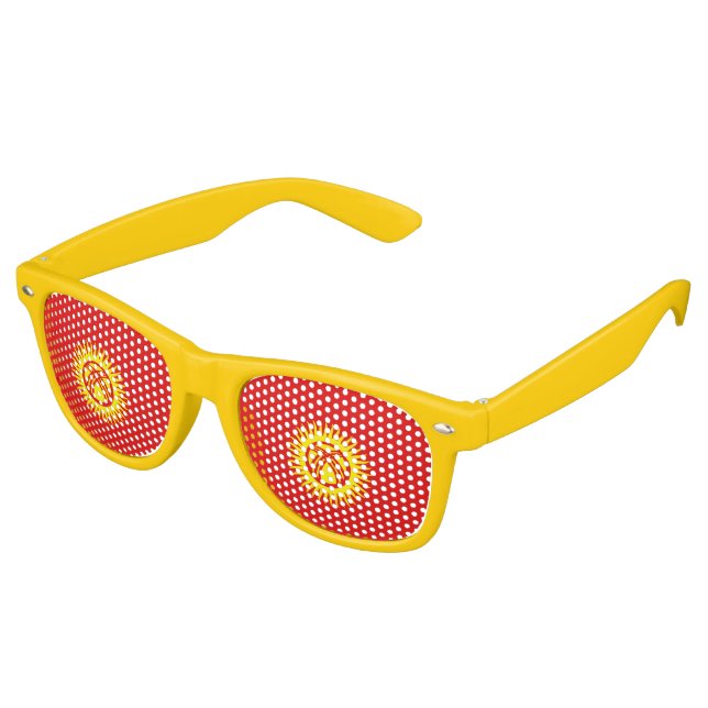 Lunettes De Fête Retro Drapeau du Kirghizistan (Angulaire)