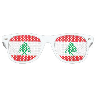 Lunettes De Fête Retro Drapeau du Liban