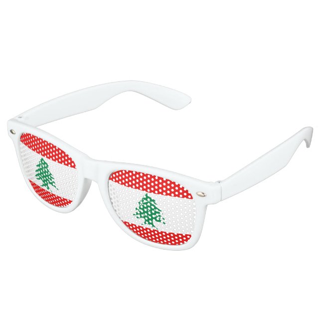 Lunettes De Fête Retro Drapeau du Liban (Angulaire)