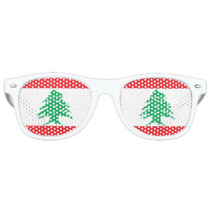 Lunettes De Fête Retro Drapeau du Liban, Drapeau libanais amusant