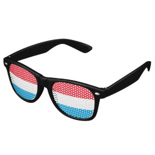 Lunettes De Fête Retro Drapeau du Luxembourg
