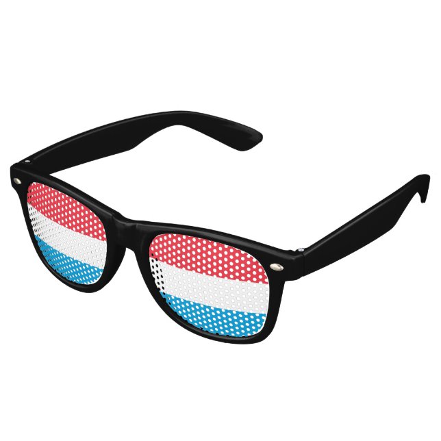 Lunettes De Fête Retro Drapeau du Luxembourg (Angulaire)
