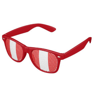 Lunettes De Fête Retro Drapeau du Pérou