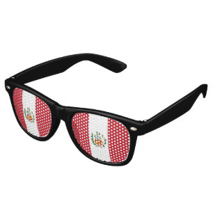 Lunettes De Fête Retro Drapeau du Pérou