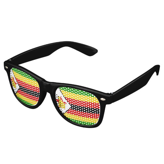 Lunettes De Fête Retro Drapeau du Zimbabwe (Angulaire)