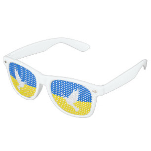 Lunettes De Fête Retro Drapeau d'Ukraine - Dove of Peace - Freedom - Peac