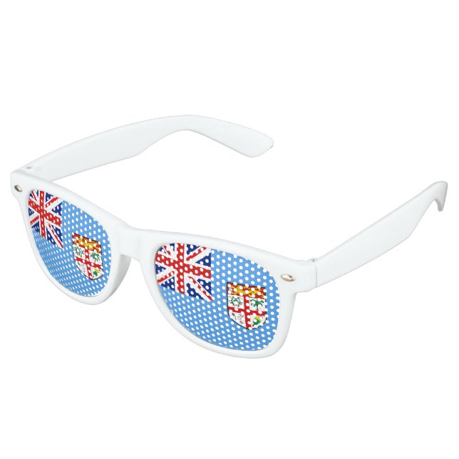 Lunettes De Fête Retro Drapeau Fidji (Angulaire)