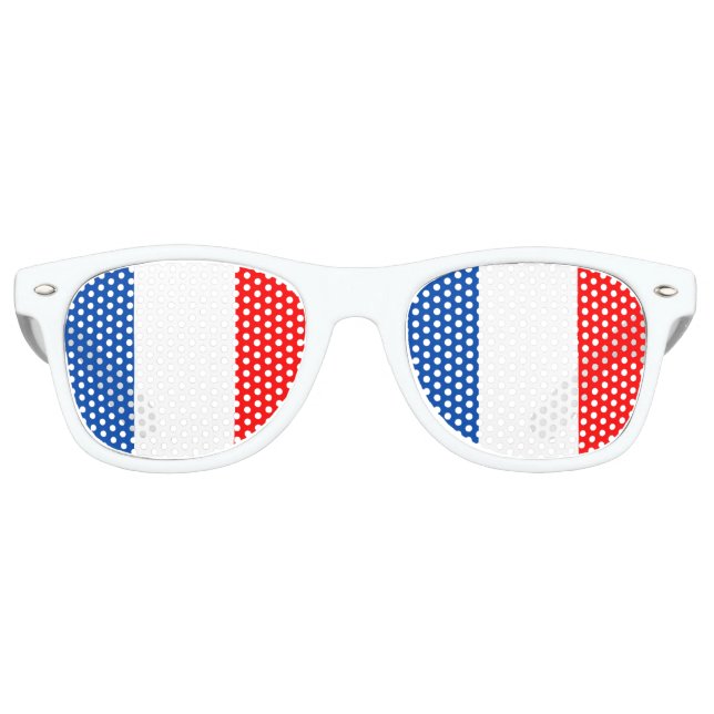 Lunettes De Fête Retro Drapeau France (Devant)