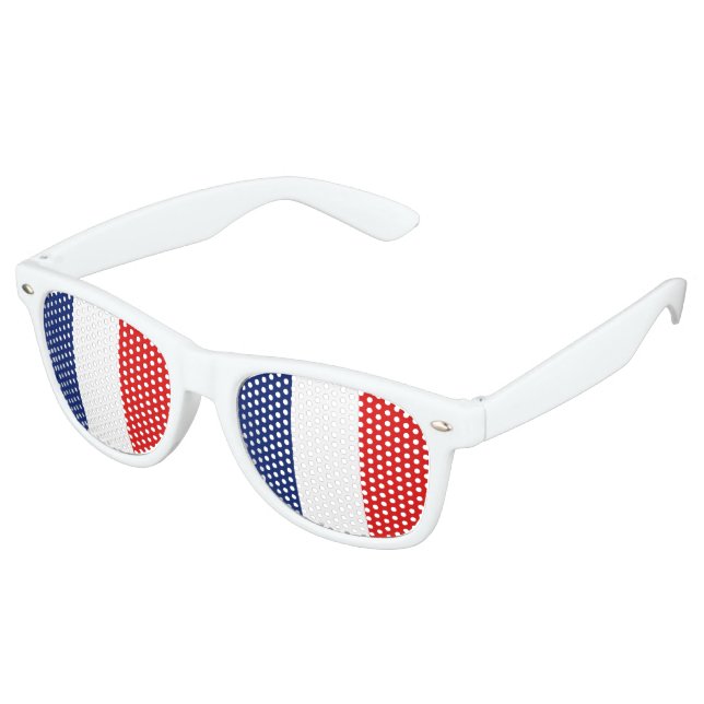 Lunettes De Fête Retro Drapeau France (Angulaire)