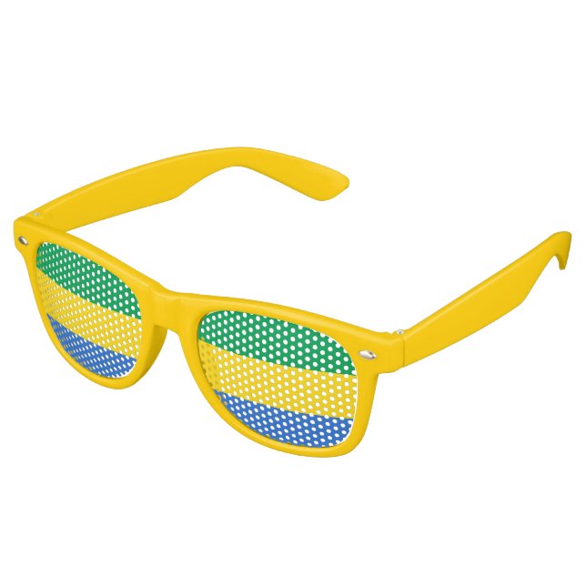 Lunettes De Fête Retro Drapeau Gabon (Angulaire)