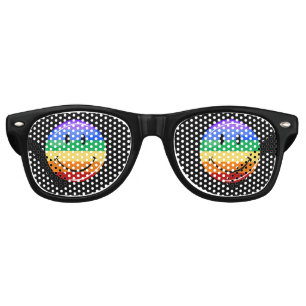 Lunettes De Fête Retro Drapeau gai de sourire de fierté de Lgbt de rond