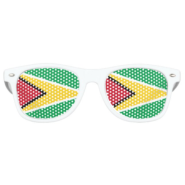 Lunettes De Fête Retro Drapeau Guyana (Devant)