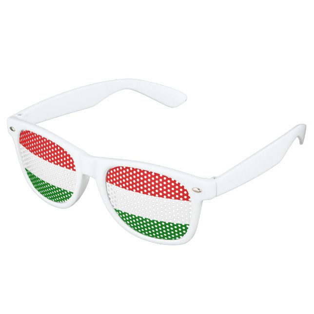Lunettes De Fête Retro Drapeau Hongrie (Angulaire)