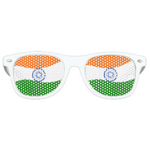 Lunettes De Fête Retro Drapeau indien ondulant