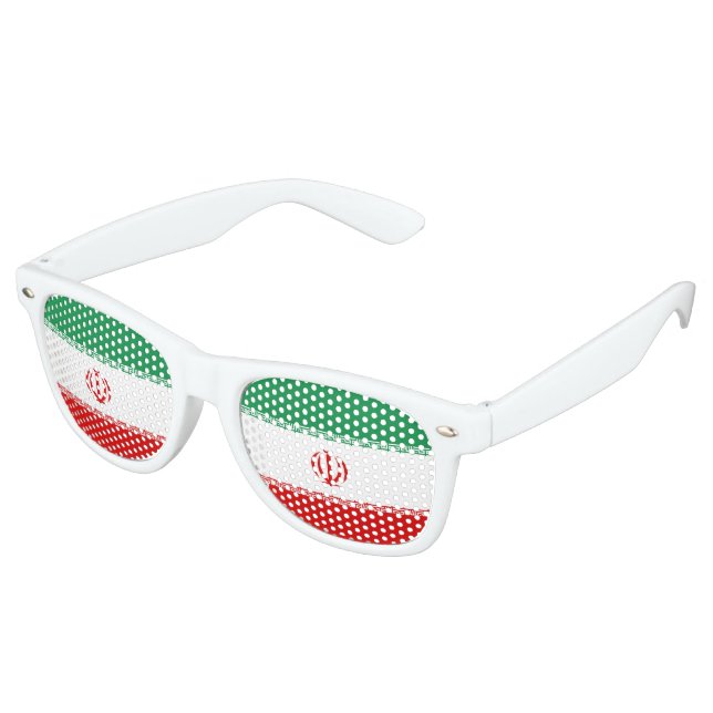 Lunettes De Fête Retro Drapeau Iran (Angulaire)