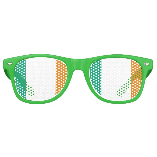 Lunettes De Fête Retro Drapeau irlandais (Devant)