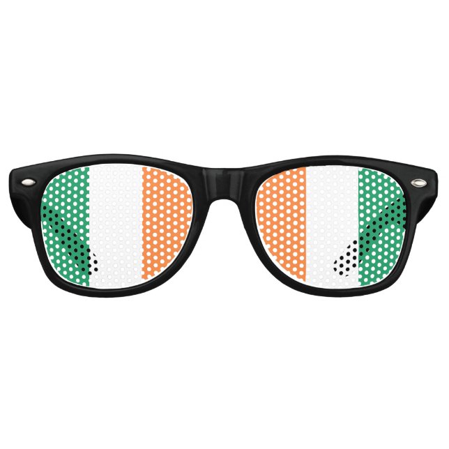 Lunettes De Fête Retro Drapeau irlandais (Devant)