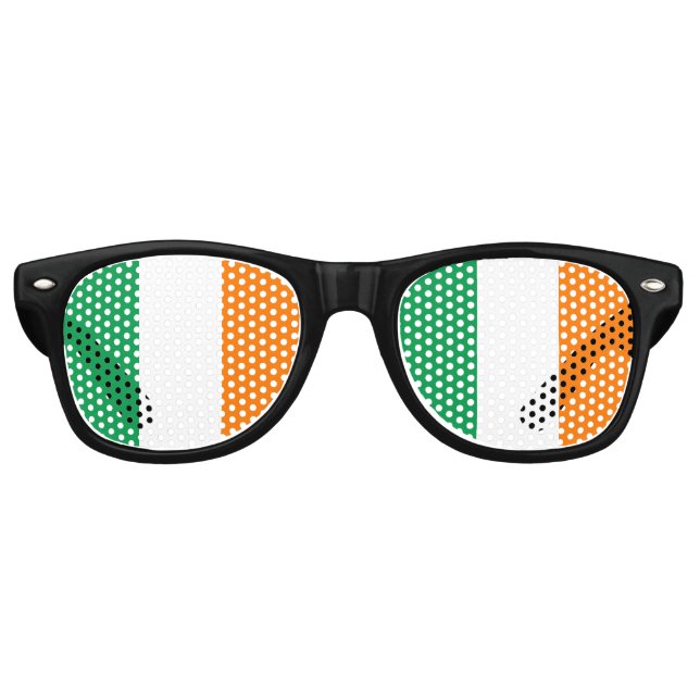 Lunettes De Fête Retro Drapeau irlandais (Devant)