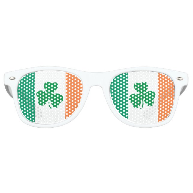 Lunettes De Fête Retro Drapeau irlandais et Shamrock (Devant)